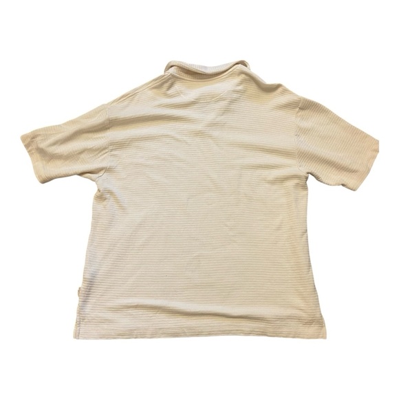 Jamaica Jaxx Men's L Short Sleeve Silk/Cotton Textured Stripe Collared Shirt - Picture 2 of 3